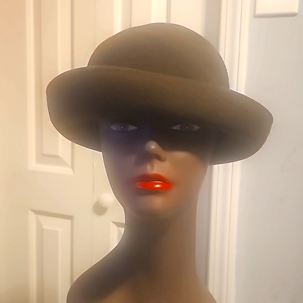 Brown Fedora 100% Wool Curled Brim Hat by Preview Collection - NWOT